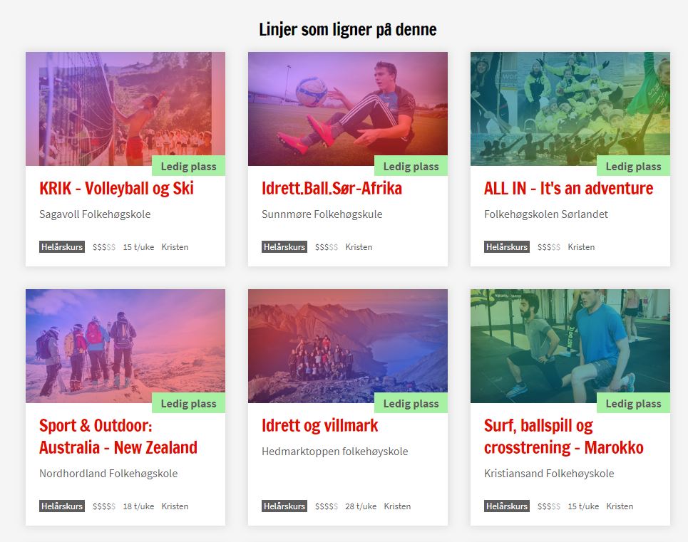 Skjermdump fra folkehogskole.no der man får opp lignende linjer