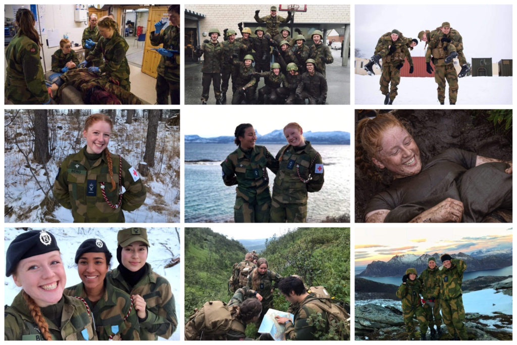 Collage med bilder fra forsvaret. 