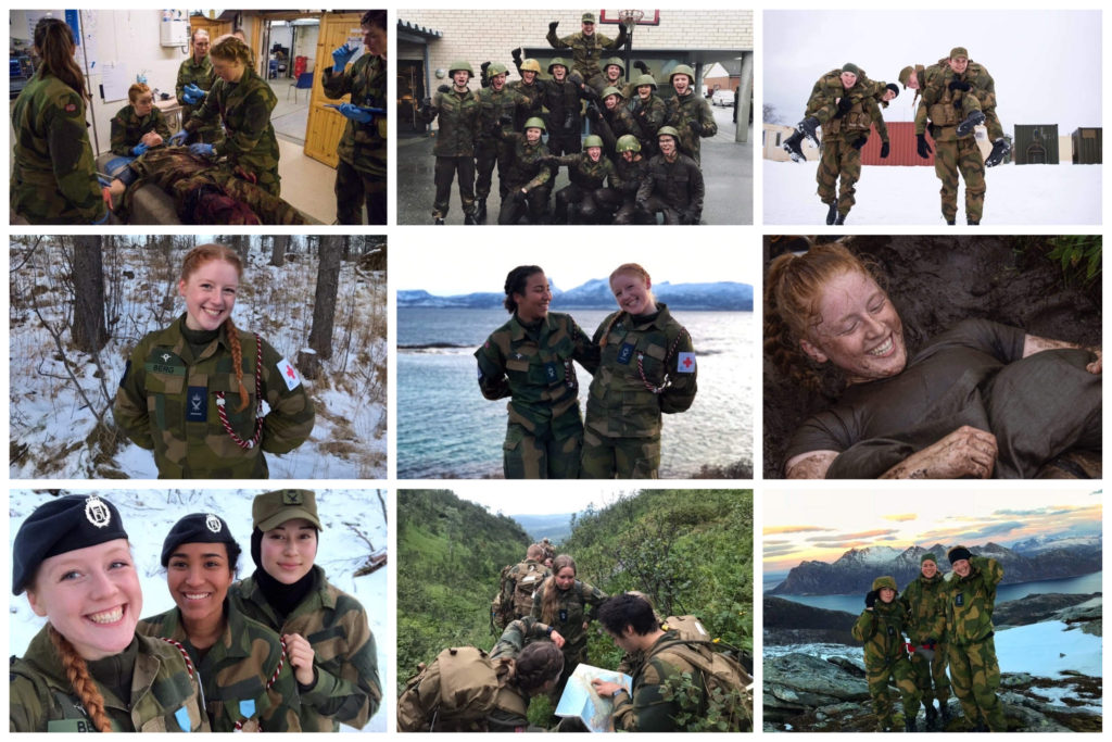 Collage med bilder fra forsvaret.