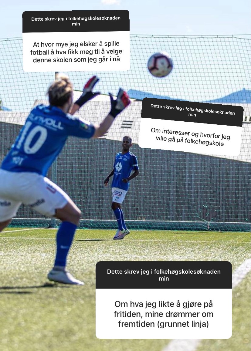 Skjermbilde fra Instagram Story. Gutter spiller fotball.