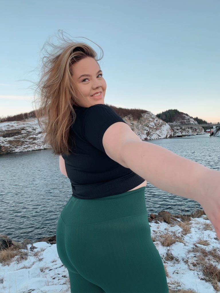 Sonja Iren selfie, ute ved havet
