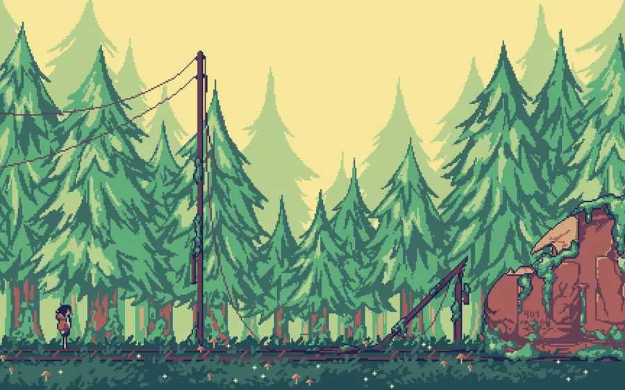 Pixel background by Hanna, pixel character by Oliwia.