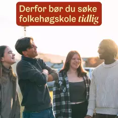 Hvorfor vente? Opptaket starter 15. november⏳ Del med noen som bør søke folkehøgskole nå! Foto: Torstein Kiserud (@sagav...