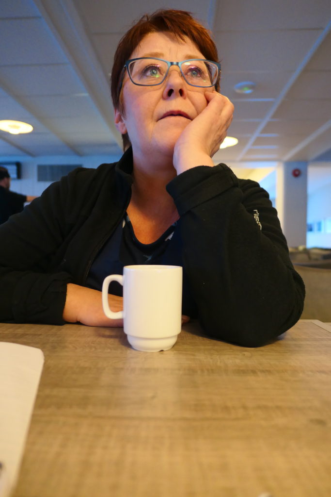 Pia, Lofoten folkehøgskole, renholder, mor godhjerta, kaffekopp