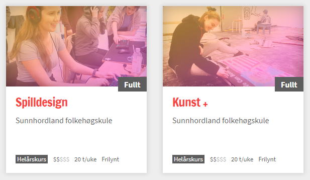 Mange linjer er fulle, men det finnes alltid plass på andre folkehøgskoler eller på andre linjer.