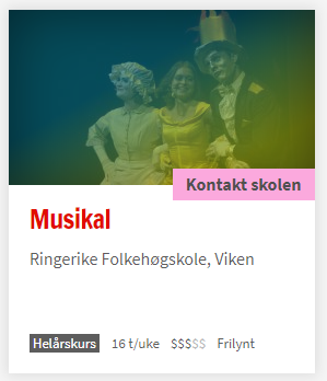 Noen skoler trenger å prate med deg før du søker. Du må derfor kontakte skolen om du har lyst til å gå på en linje med merket "kontakt skolen"